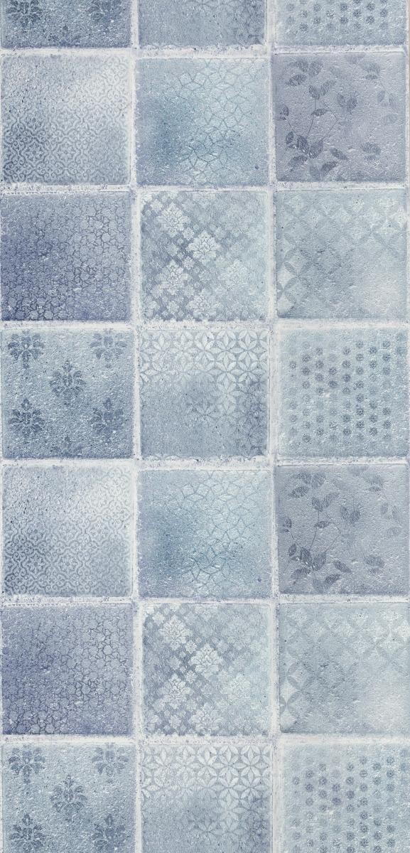 Vliestapete Fliesenoptik blau B/L: ca. 53x1005 cm