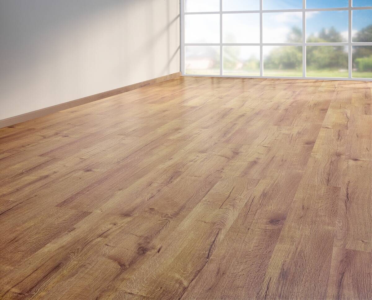 Laminatboden Eiche natur ca. 2,7429 m² im Paket B/L: ca. 19,2x129,2 cm pro Paket