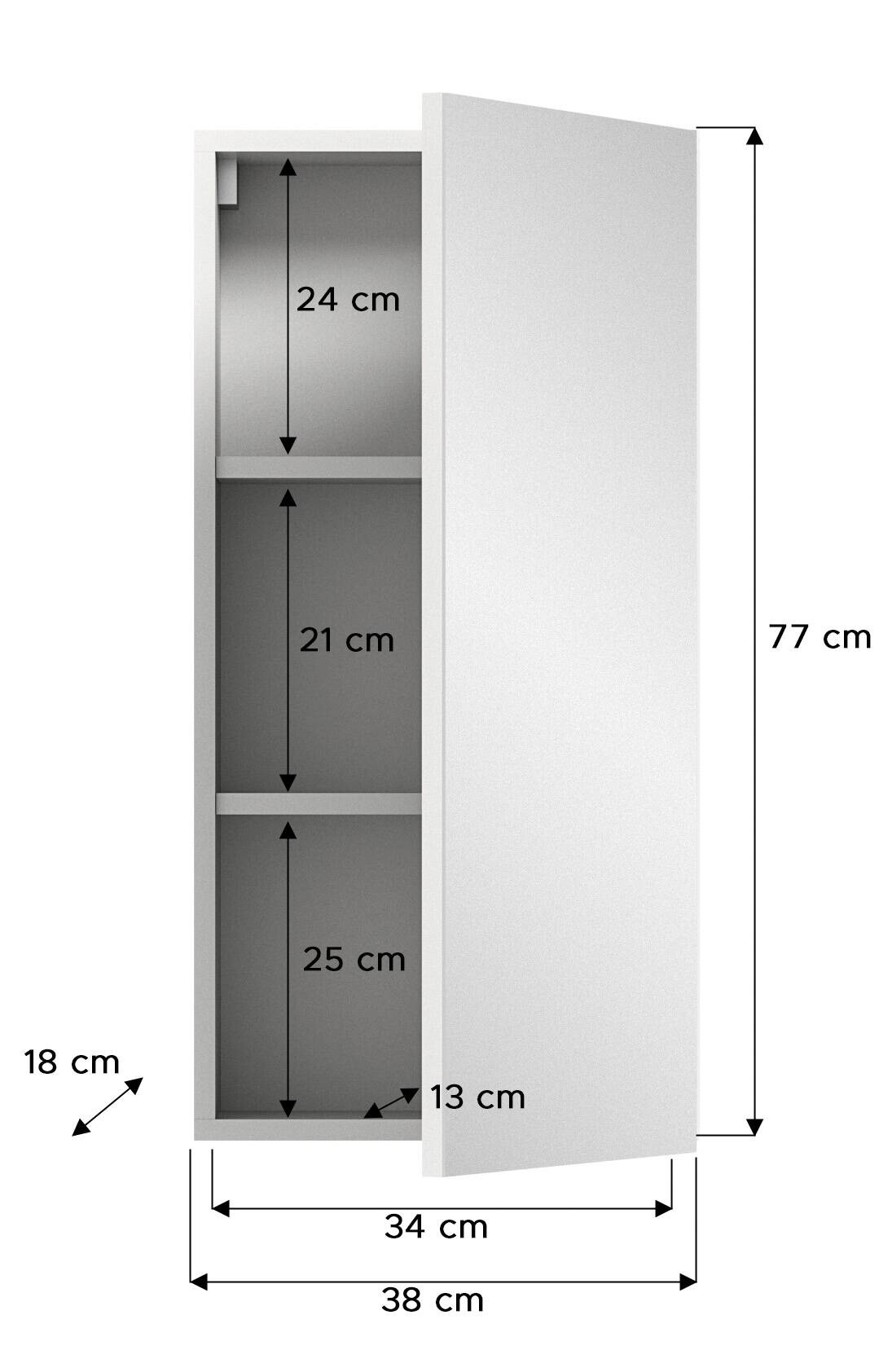 Spiegelschrank VIRA weiß B/H/T: ca. 38x77x18 cm