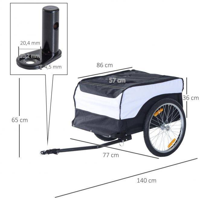HOMCOM Transportanhänger fürs Fahrrad