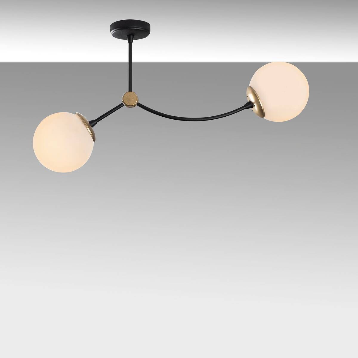 Pendelleuchte weiß schwarz Glas Metall B/H/T/L: ca. 15x36x15x72 cm E27 2 Brennstellen