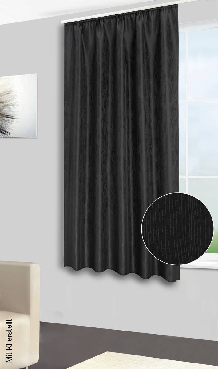 silver edition Dekovorhang Tessin schwarz 100% Polyester B/L: ca. 140x175 cm