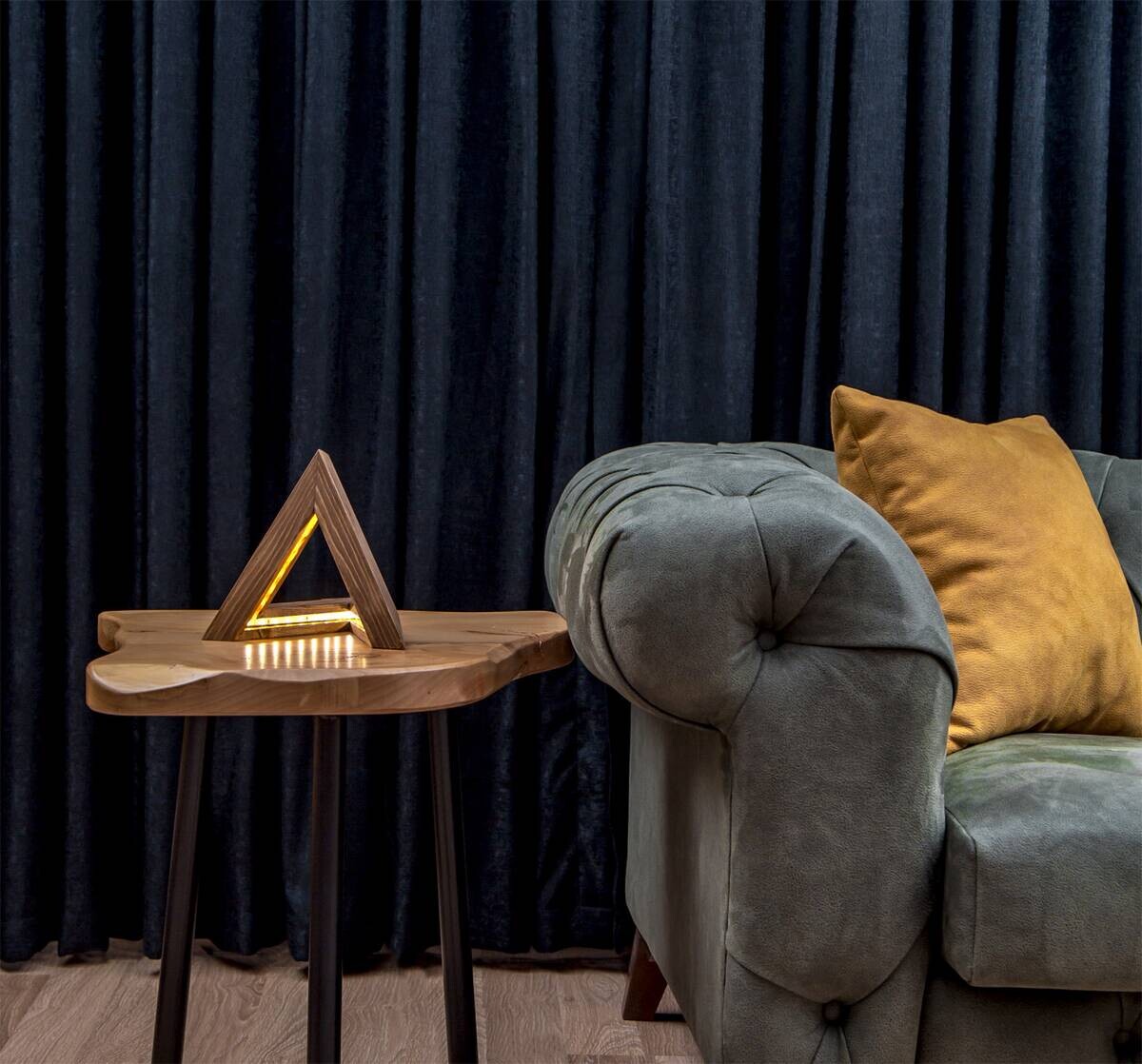 Opviq Tischleuchte FSFI.1110 braun Fichte B/H/L: ca. 22x21x22 cm E27 1 Brennstellen