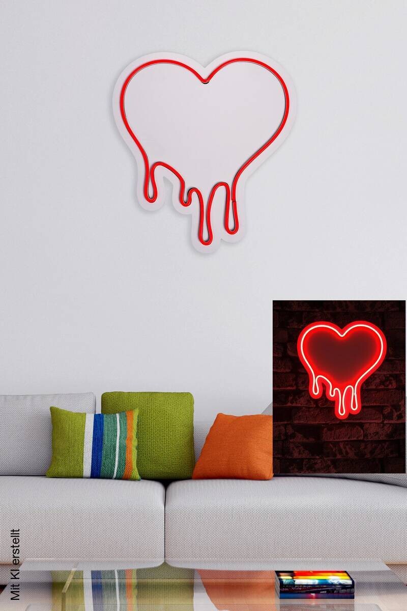 Opviq LED-Wandleuchte rot PVC B/H/T/L: ca. 32x35x2x32 cm