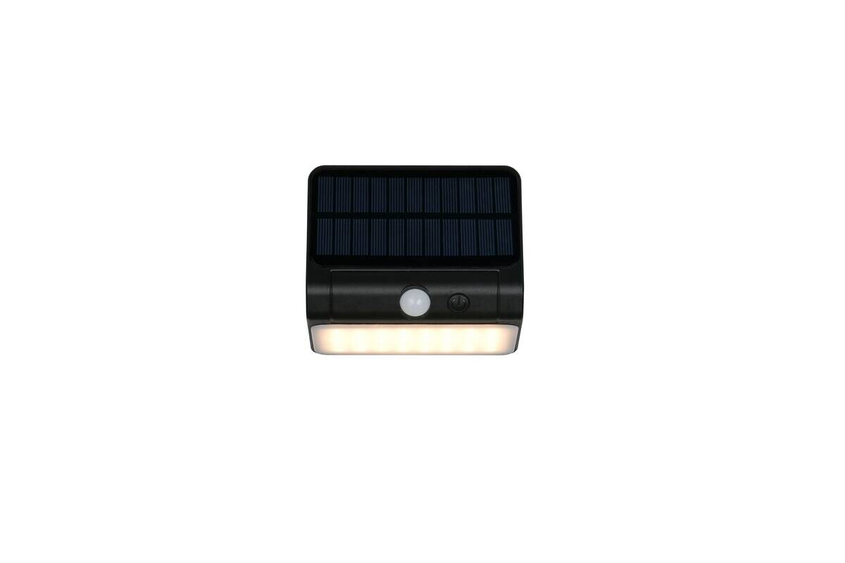 Solar-Außenwandleuchte schwarz B/H/T: ca. 12x12x7 cm