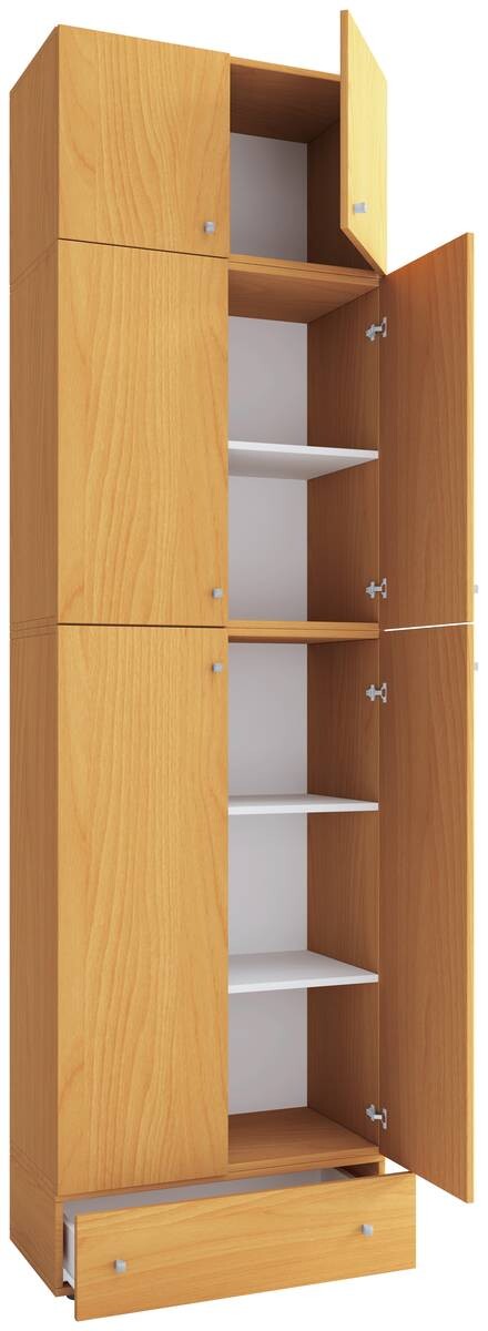 Schuhschrank Lona buche Nachbildung weiß B/H/T: ca. 70x240x39 cm
