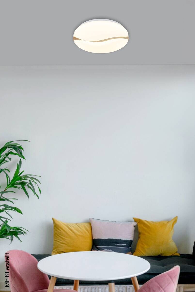 GLOBO LED-Deckenleuchte weiß Opal Metall Kunststoff H/D: ca. 8x39 cm 1 Brennstellen