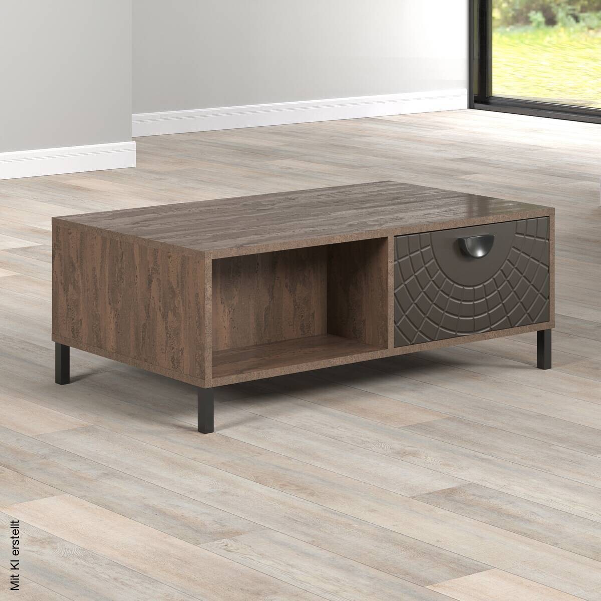 Couchtisch Fusion Eiche dunkel Nachbildung bronze Optik B/H/T: ca. 110x37x60 cm