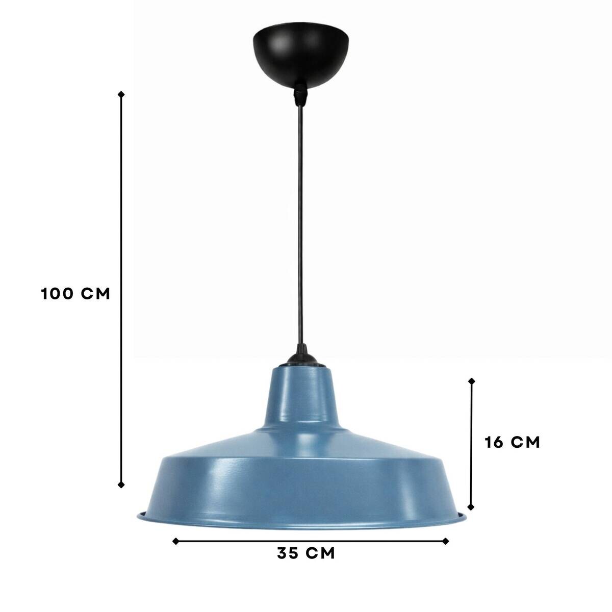 Opviq Pendelleuchte blau B/H/T: ca. 35x100x35 cm E27 1 Brennstellen