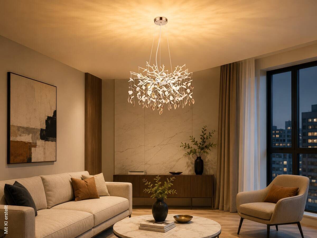 GLOBO Pendelleuchte Danna Chrom Metall Kunststoff Acryl H/D: ca. 120x60 cm G9 8 Brennstellen