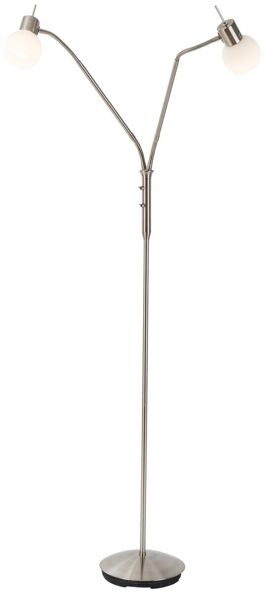 GLOBO Stehlampe LOXY 47160201X weiß Opal nickel Metall Glas H/D: ca. 150x23 cm 2 Brennstellen