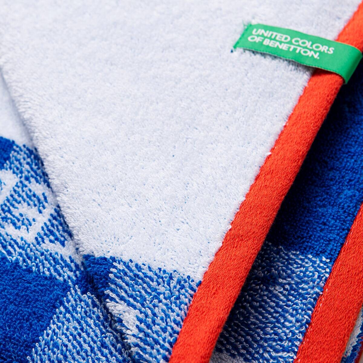 BENETTON Kinder-Strandtuch blau Baumwolle B/L: ca. 140x70 cm