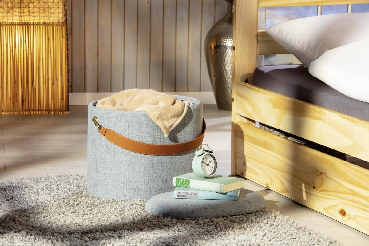 Inter Link Hocker Dilia dunkelgrau MDF B/H/T: ca. 42x36x30 cm