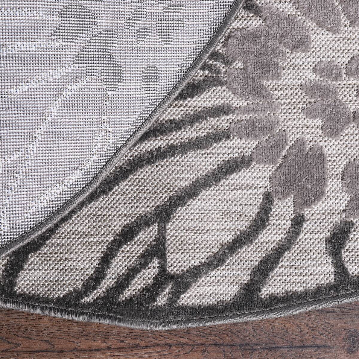 Sanat Outdoorteppich FLORAL grau B/L: ca. 150x150 cm