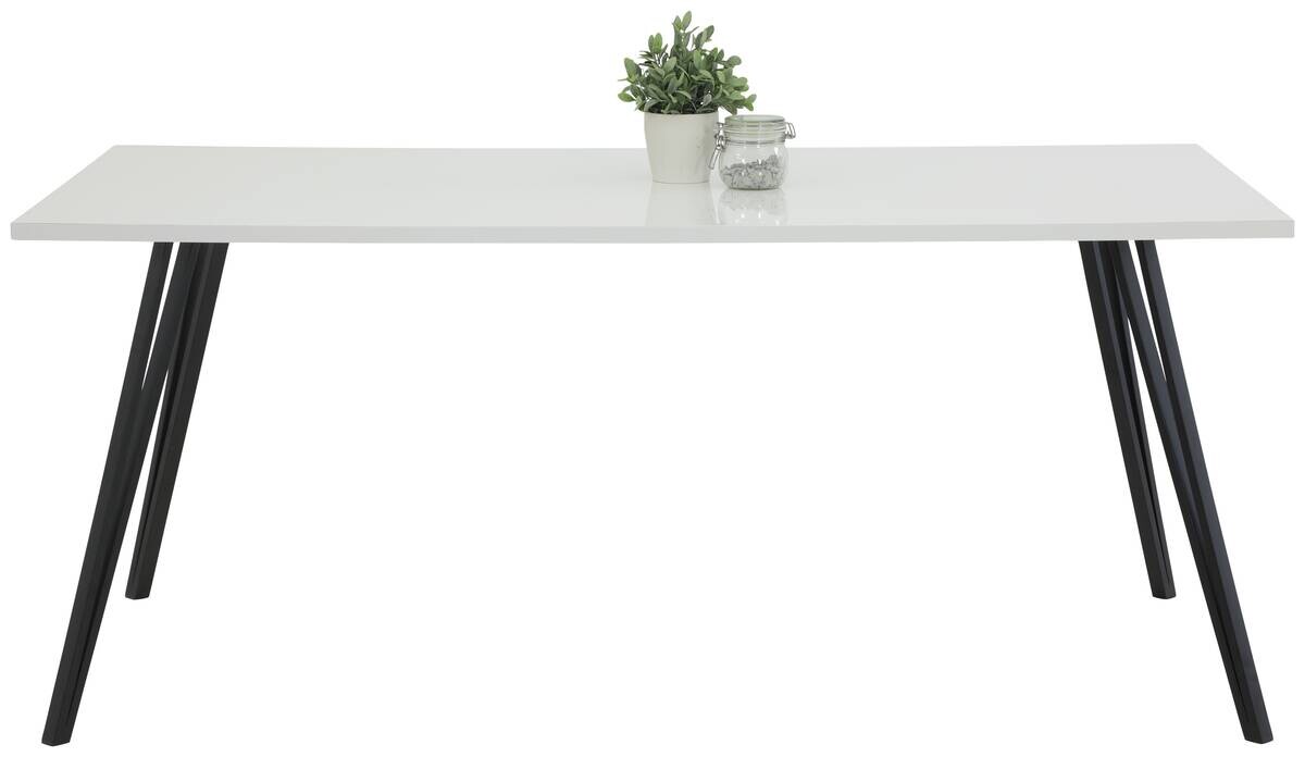 Esstisch Jennifer weiß schwarz B/H/T: ca. 180x76x90 cm