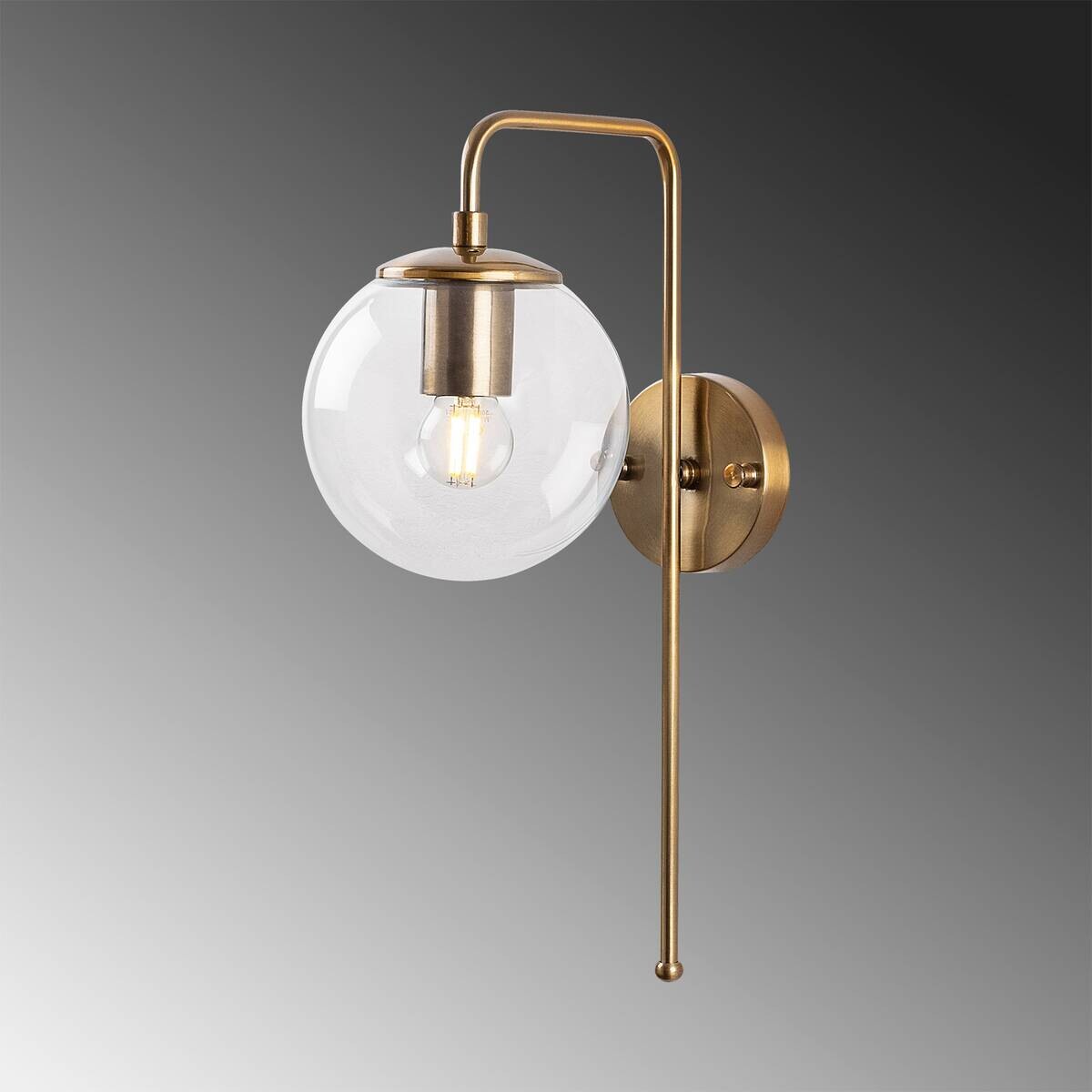 Opviq Wandleuchte Viran bronze Metall Glas B/H/T/L/D: ca. 28x43x28x15x15 cm E14 1 Brennstellen