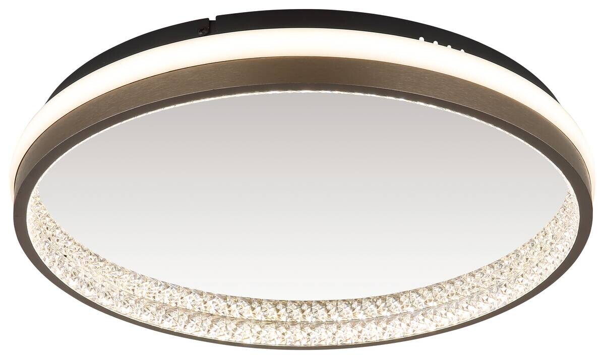 GLOBO LED-Deckenleuchte Opal dunkelgrau mattschwarz Kunststoff Metall H/D: ca. 6x39,7 cm 1 Brennstellen