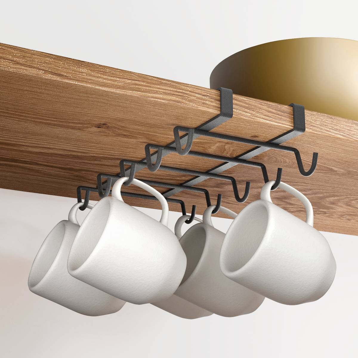 Metaltex Tassen/Becherhalter mattschwarz Metall B/H/L: ca. 14x6x28 cm