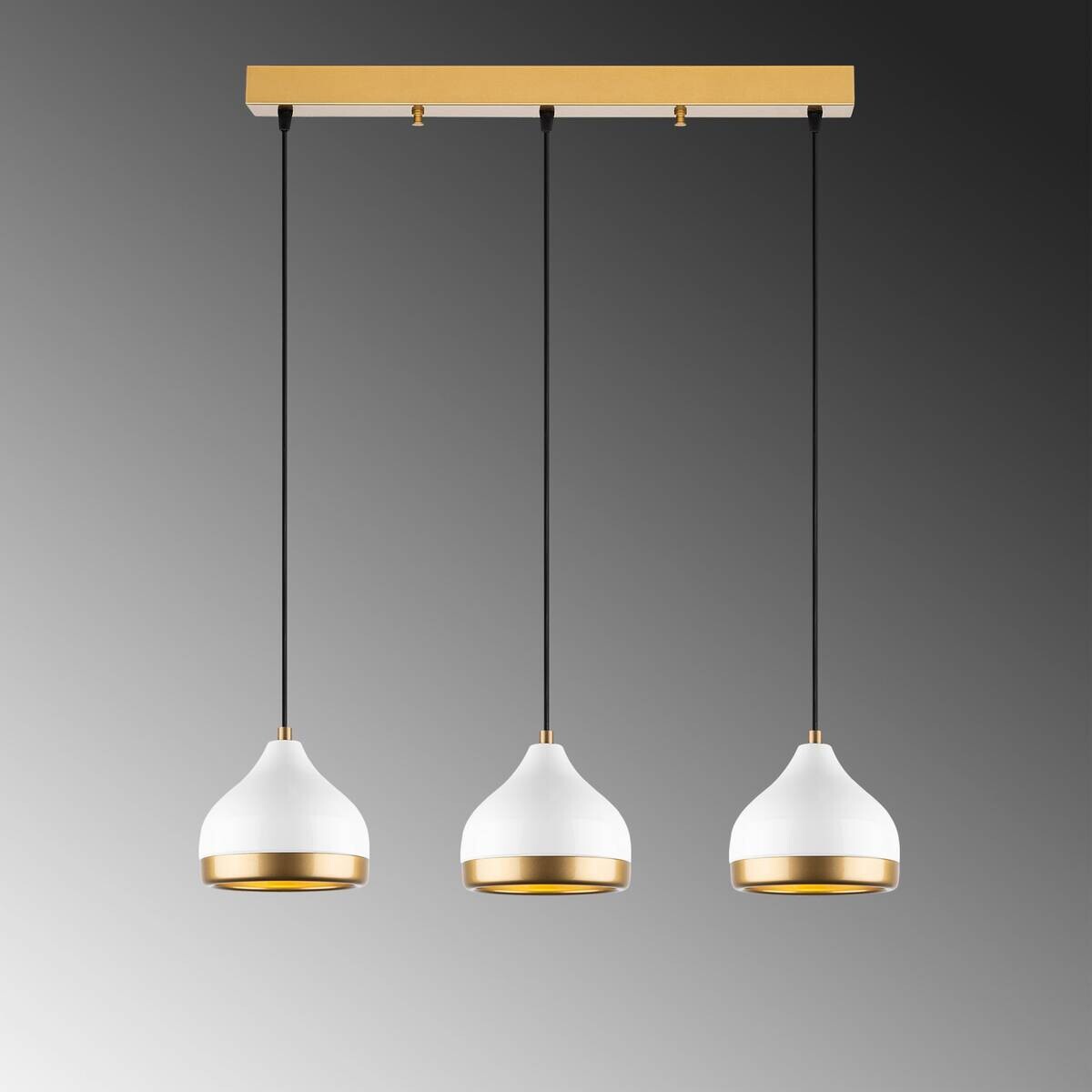 Opviq Pendelleuchte Yldo weiß B/H/T/L: ca. 67x111x17x67 cm E27 3 Brennstellen