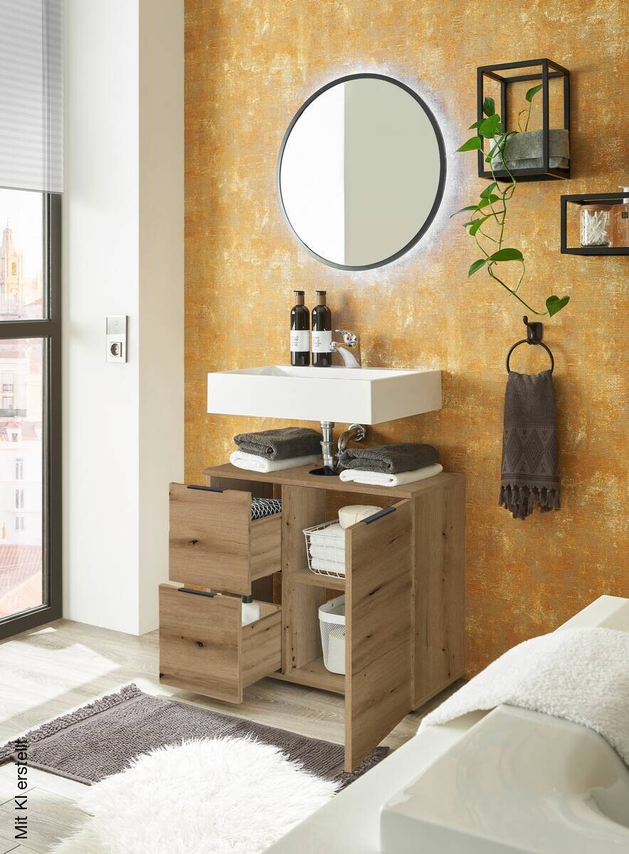 Waschbeckenunterschrank Porto Eiche Evoke Coast Nachbildung B/H/T: ca. 70x60x35 cm