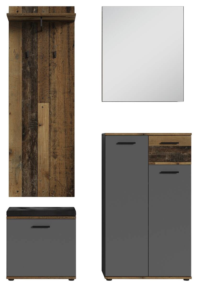 Garderobenset JAKOB Set 4-tlg. anthrazit