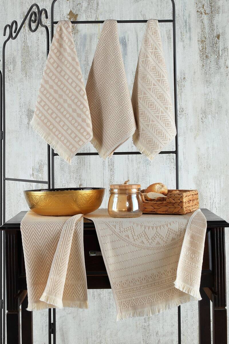 Mijolnir Frottier-Set beige Baumwolle (recycelt) B/L: ca. 38x68 cm