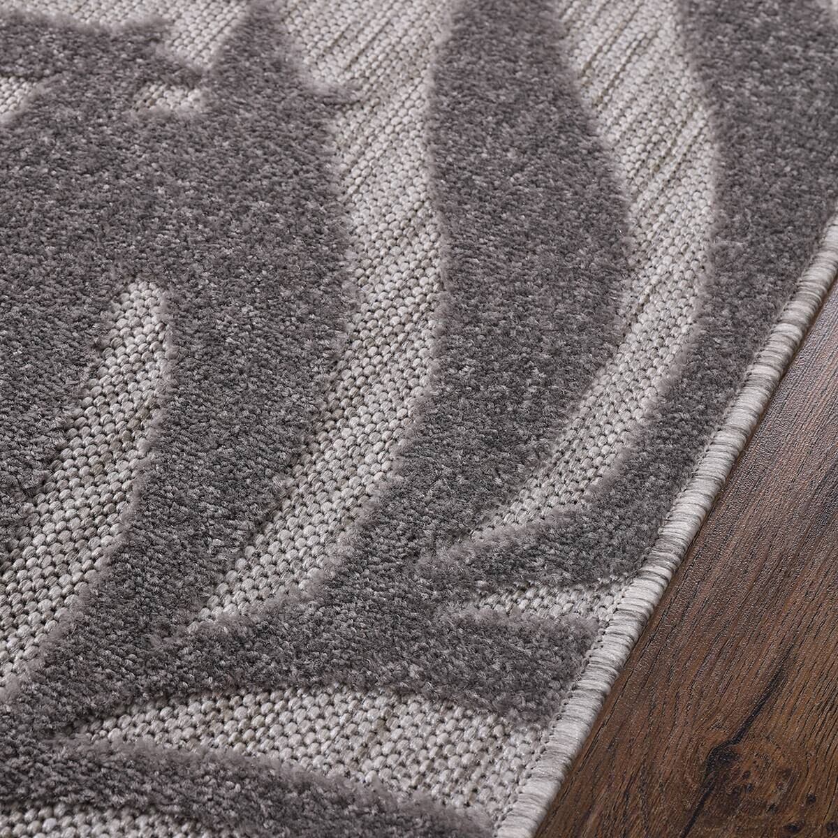 Sanat Outdoorteppich FLORAL grau B/L: ca. 140x200 cm