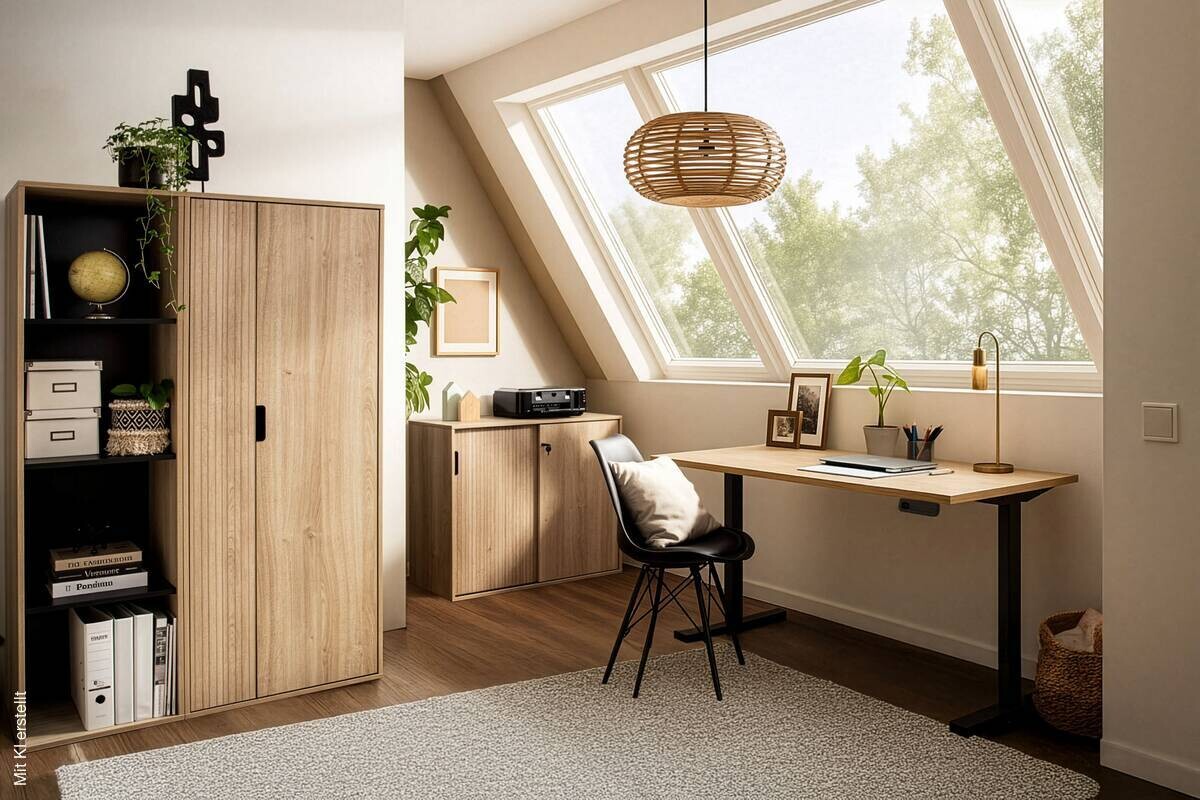 Schreibtisch Emmik Eiche Nachbildung B/H/T: ca. 138x72,7x60 cm