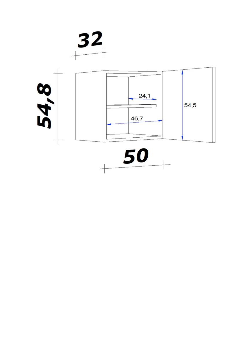 Hängeschrank Avila Magnolie matt B/H/T: ca. 50x54,8x32 cm
