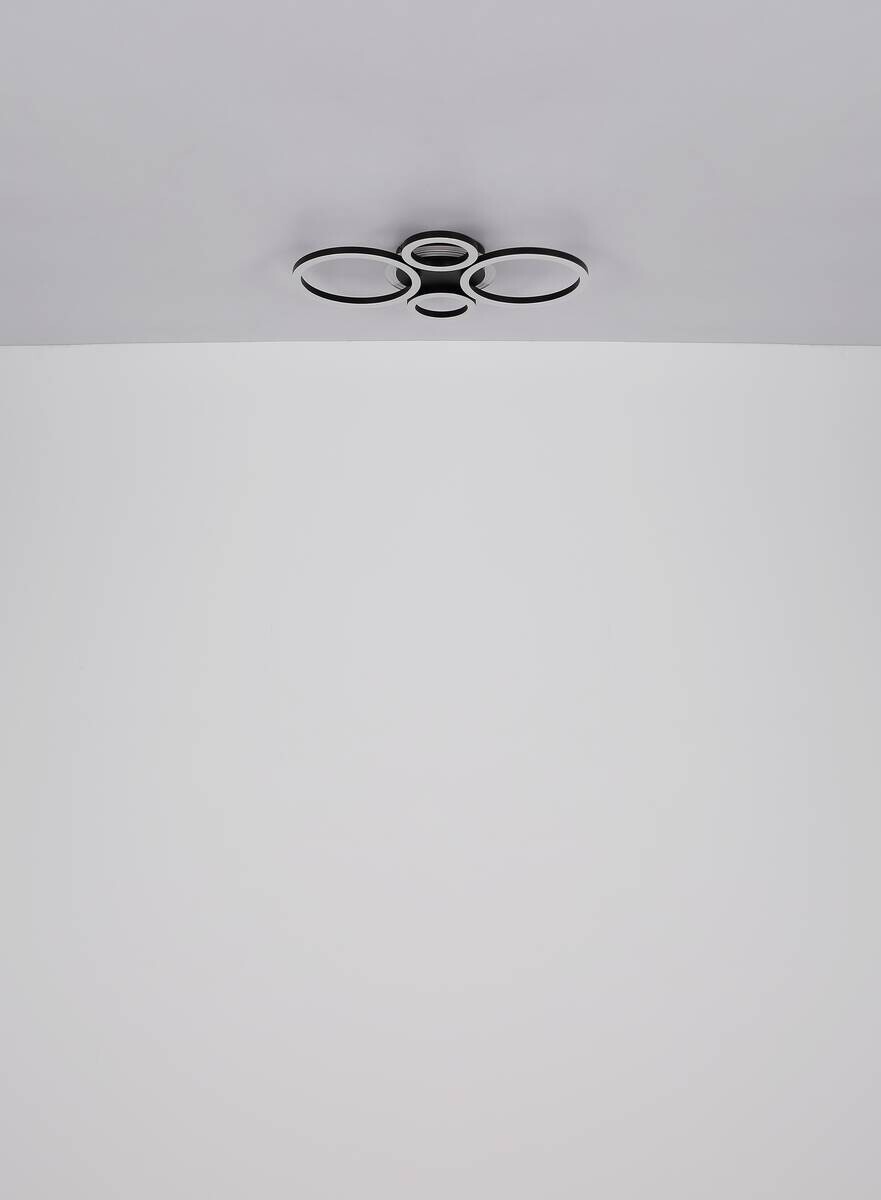 GLOBO LED-Deckenleuchte Loretta mattschwarz Metall Acryl B/H/L: ca. 35,5x6,1x53 cm