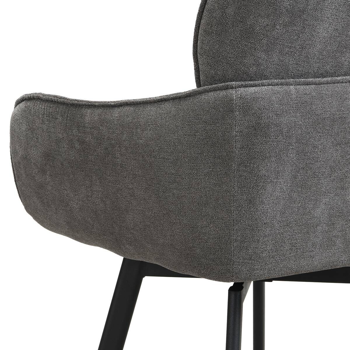 Stuhl RICO, 2er-Set schwarz grau Metall Stoff B/H/T: ca. 61x90x63 cm