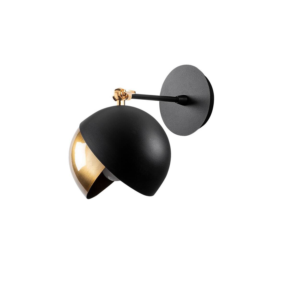 Opviq Wandleuchte Berceste schwarz gold Metall B/H/T/L: ca. 26x25x26x20 cm E27 1 Brennstellen