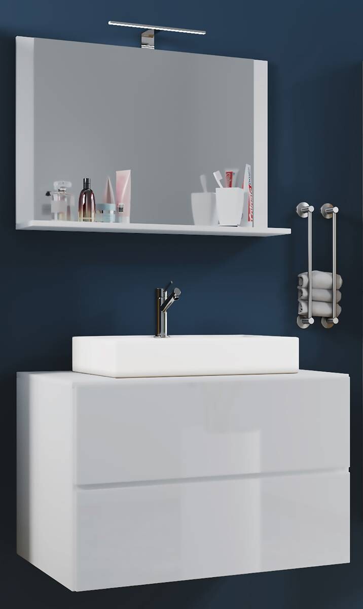 Waschplatz 3tlg-Lendas weiß weiß B/H/T: ca. 61x134x51,4 cm