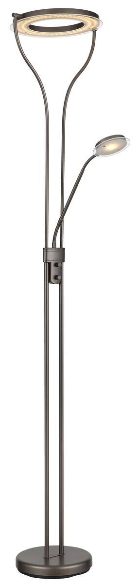 GLOBO LED-Deckenfluter kaffee Glas Metall B/H/L: ca. 30x194x35 cm 1 Brennstellen