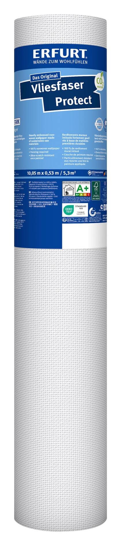 Erfurt Vliestapete Protect 201 weiß B/L: ca. 53x1005 cm
