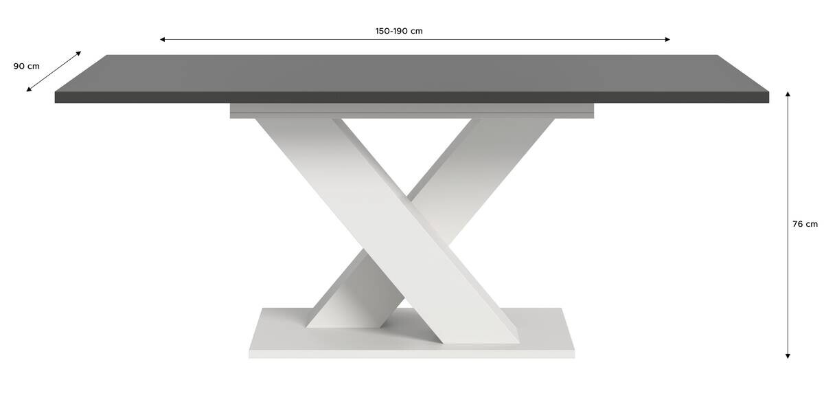 Esstisch MOTION grau B/H/T: ca. 150x76x90 cm