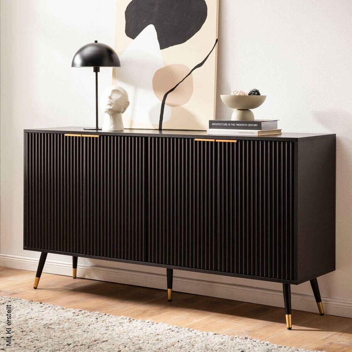 Sideboard schwarz B/H/T: ca. 150x81x39 cm