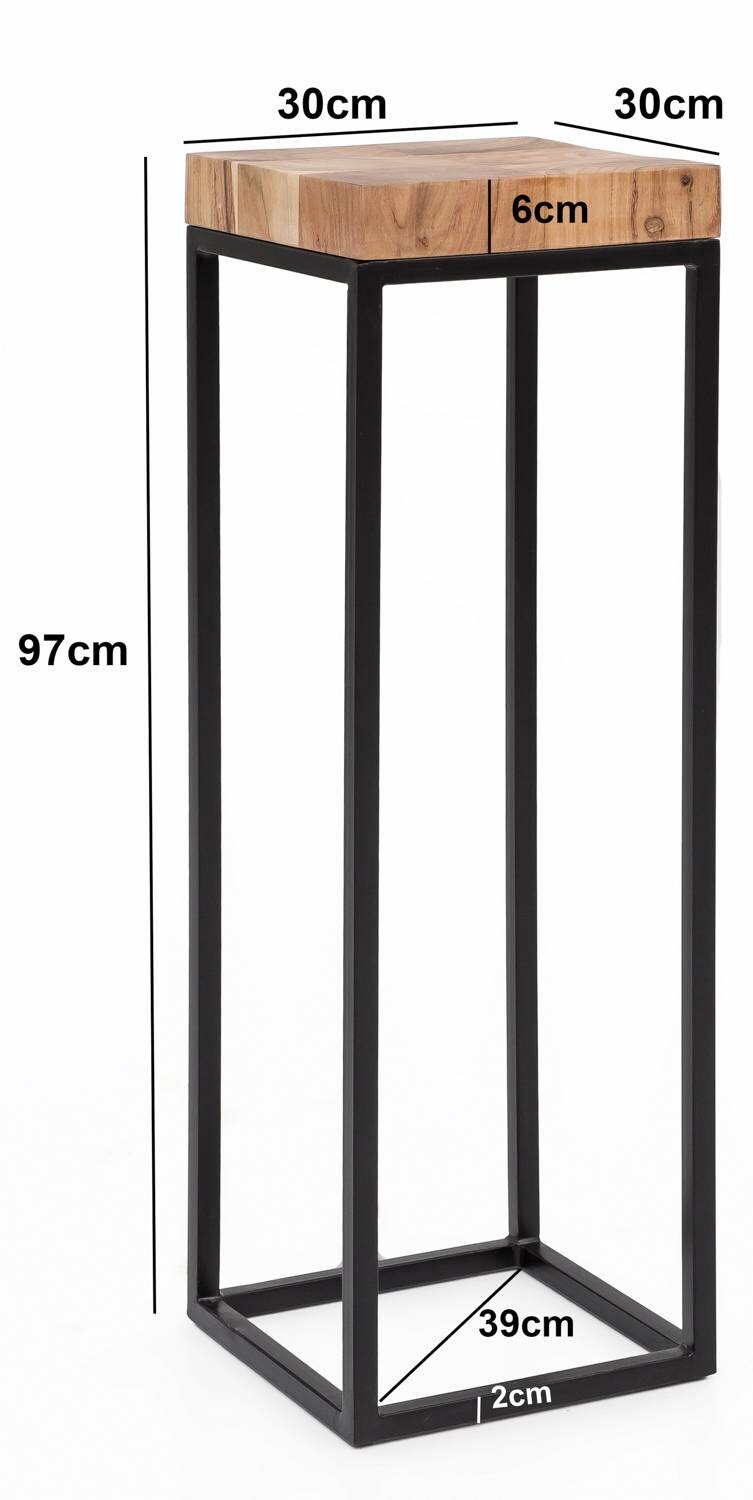 Beistelltisch braun Holz B/H/T: ca. 30x97x30 cm