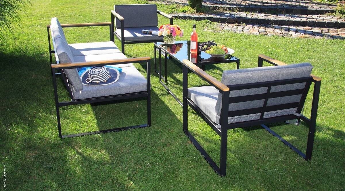 Acamp Gartensitzgruppe Space anthrazit Stahl