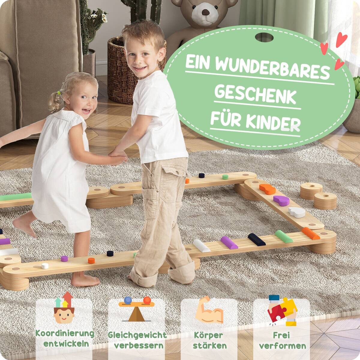 AIYAPLAY Kinder Balancierbalken B/H/L: ca. 115x8,5x130 cm