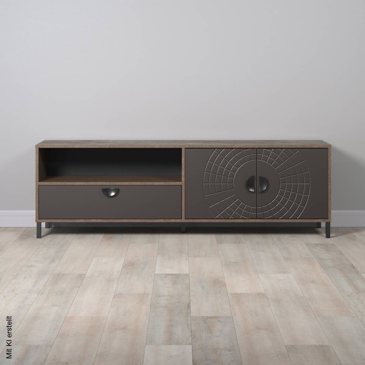 Lowboard Fusion Eiche dunkel Nachbildung bronze Optik B/H/T: ca. 183x55x40 cm
