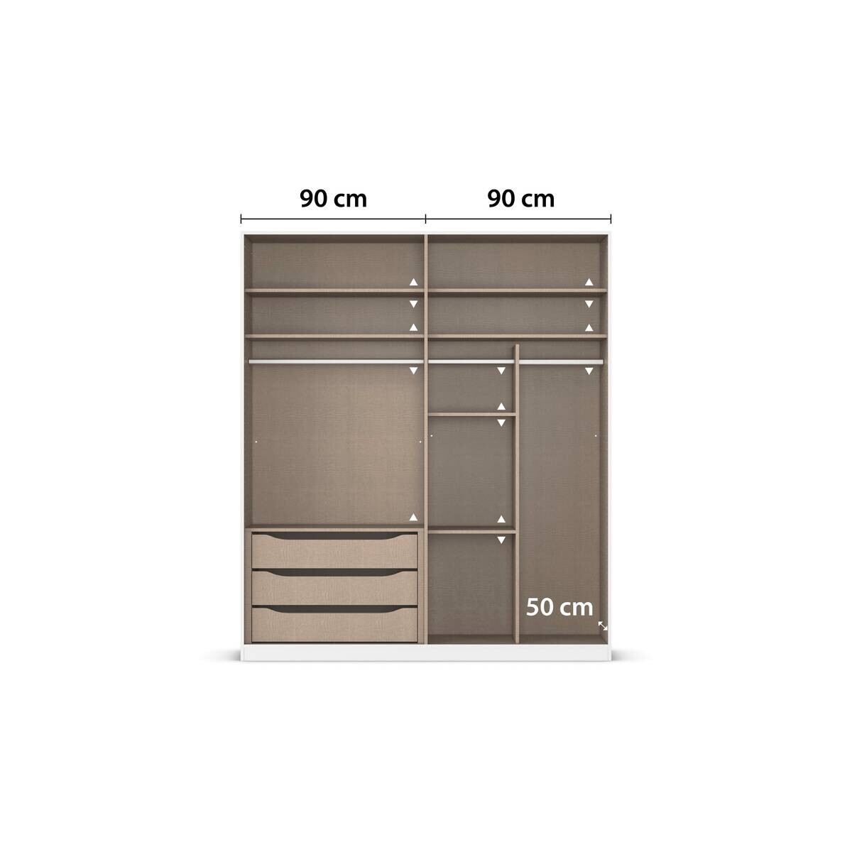 Kleiderschrank Alabama Alpinweiß B/H/T: ca. 181x210x54 cm