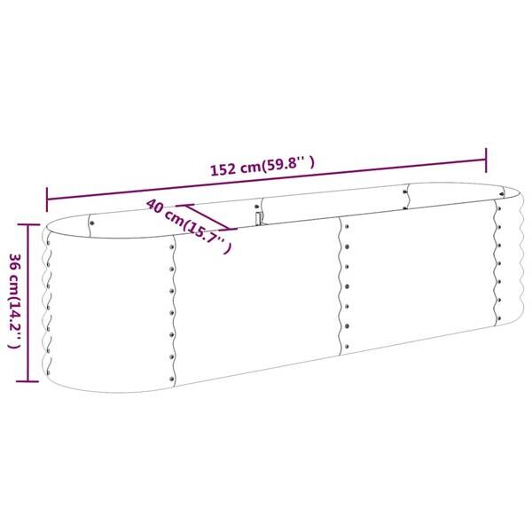 Hochbeet anthrazit Stahl B/H/L: ca. 40x36x152 cm