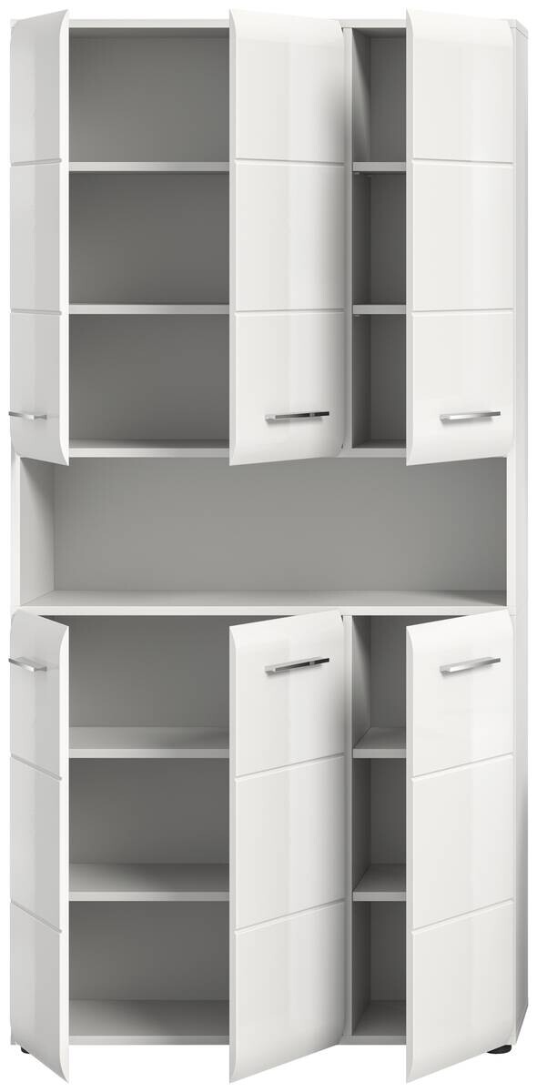Mehrzweckschrank Ice weiß weiß Hochglanz B/H/T: ca. 90x185x30 cm