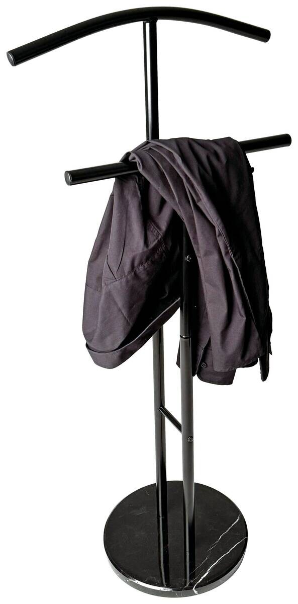 Herrendiener schwarz pulverbeschichtet Stahlrohr B/H/T: ca. 48x105x28 cm