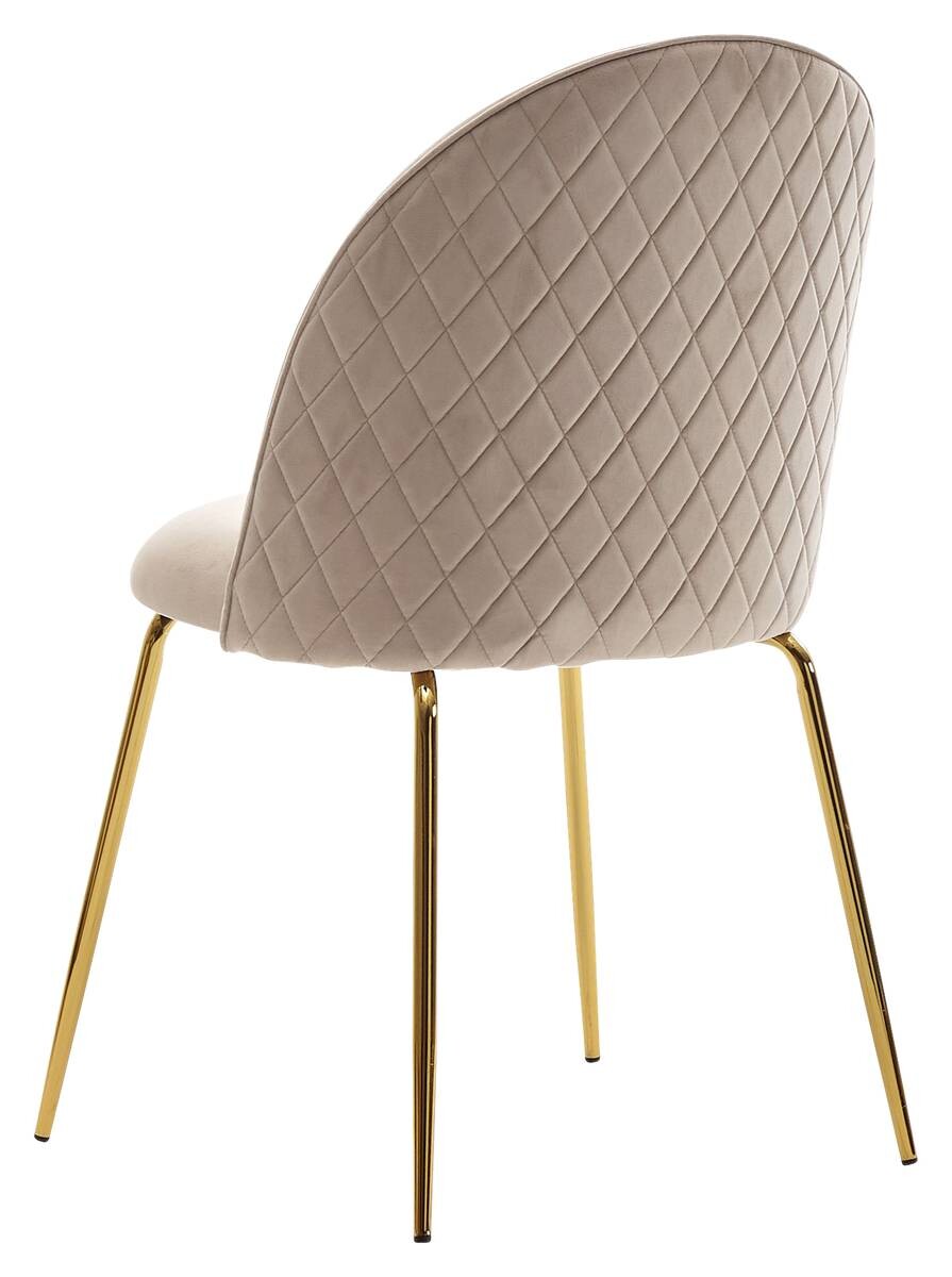 Stuhl beige gold Stoff Eisen B/H/T: ca. 53x86x50 cm