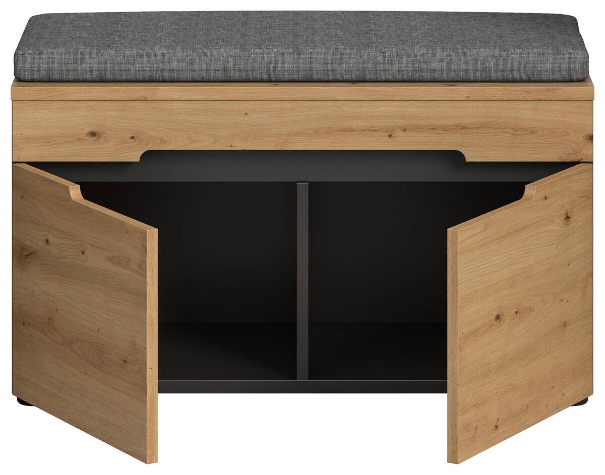 Sitzbank Canu basaltgrau Nachbildung Artisan Nachbildung B/H/T: ca. 80x45x37 cm