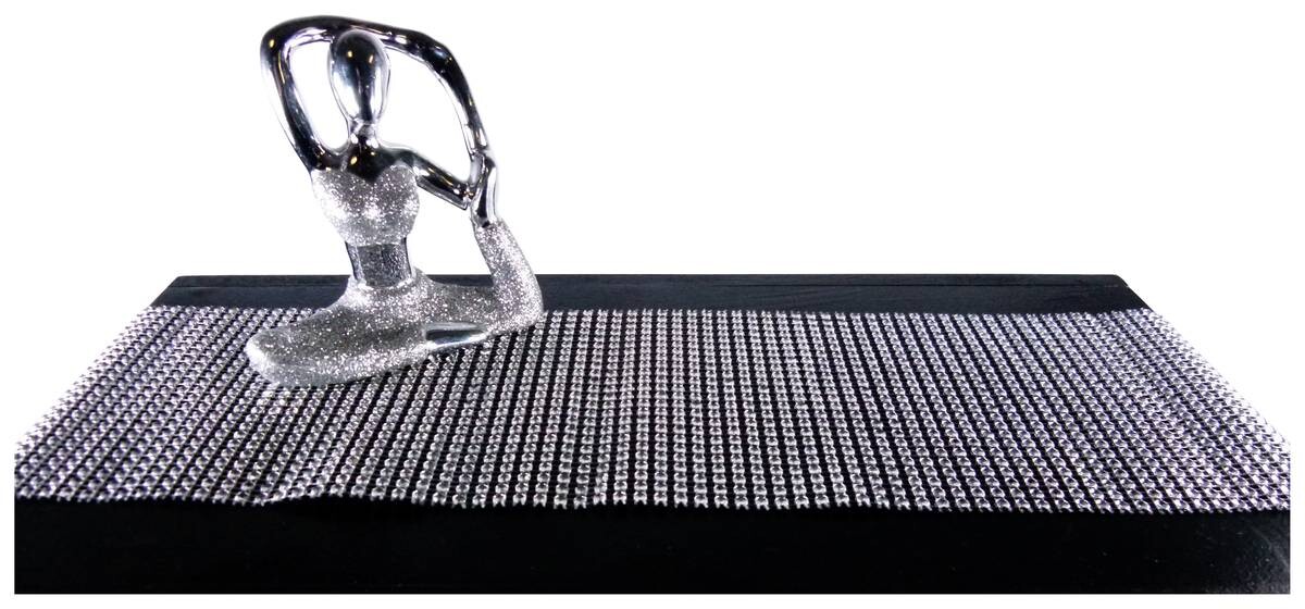 Glas-Art Tischband silber Polyester B/L: ca. 25x150 cm