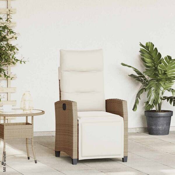 vidaXL Gartensessel beige Polyester B/H/L: ca. 58x94x65 cm