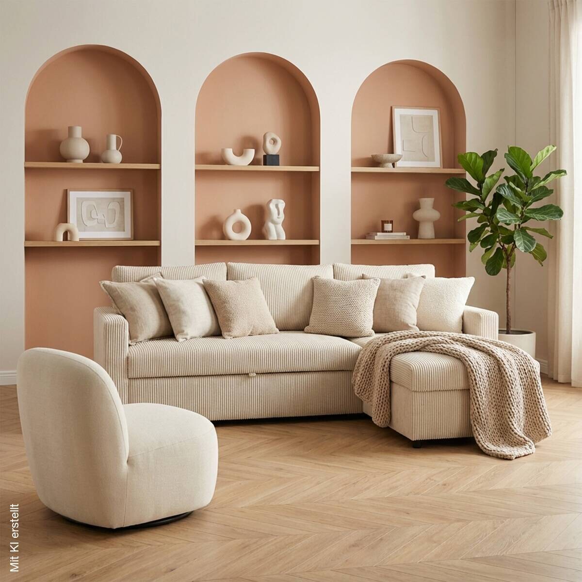 Ecksofa mit Bettfunktion und Bettkasten pearl Microfaser B/H/T: ca. 215x145x82 cm